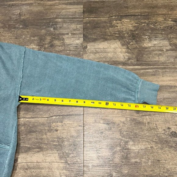 We The Free Anyway Top Distressed Deep Teal Wrap Raw Edge Deep V Extra Small - Picture 6 of 9